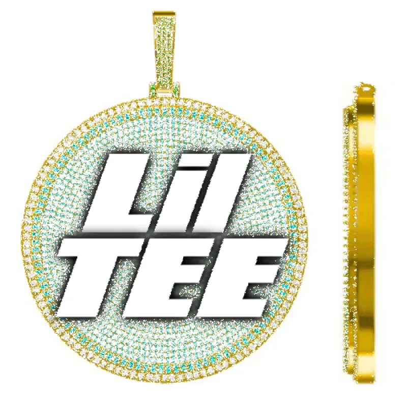 CUSTOM LETTER NECKLACE 3D BIG DISC sold by The GUU Shop