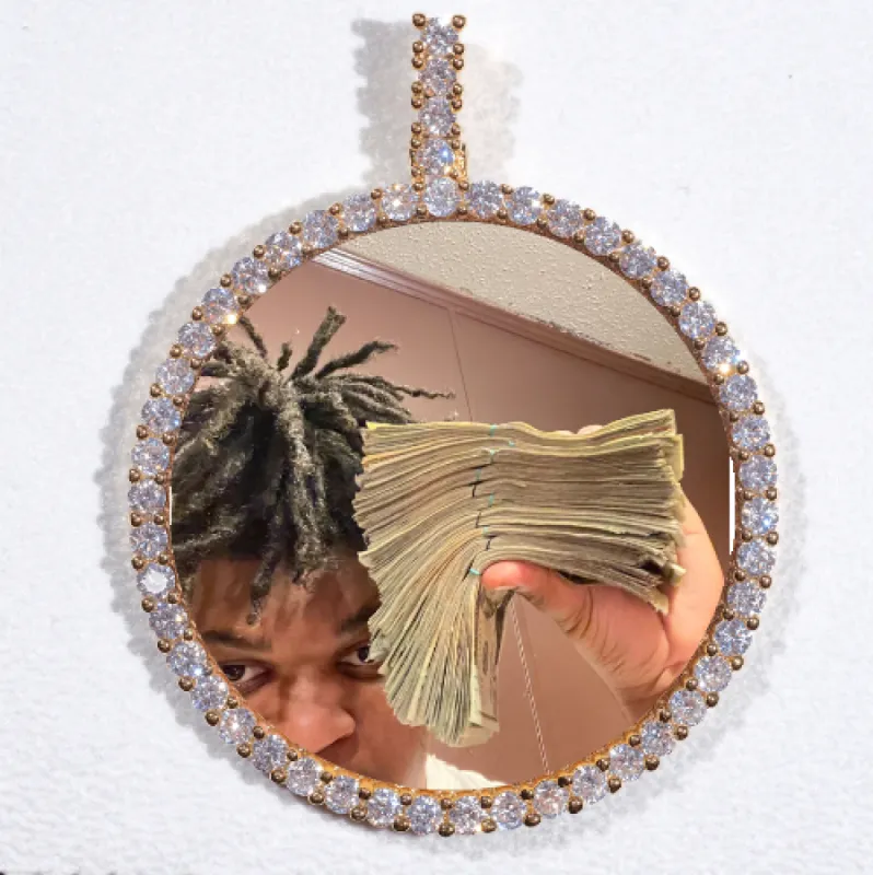 LARGE 3D CIRCLE CUSTOM PICTURE PENDANT sold by The GUU Shop