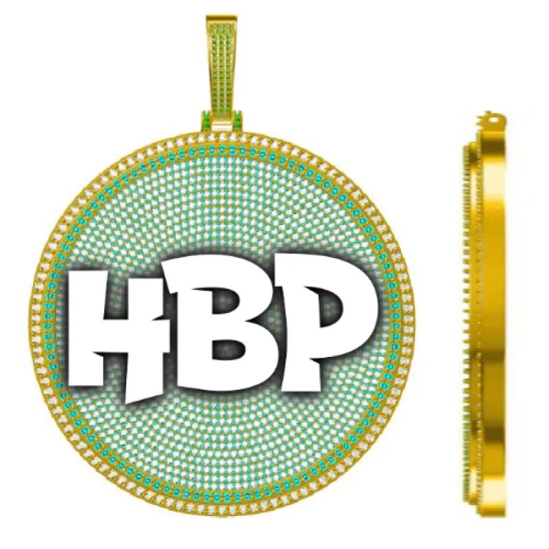 CUSTOM LETTER NECKLACE 3D BIG DISC sold by The GUU Shop