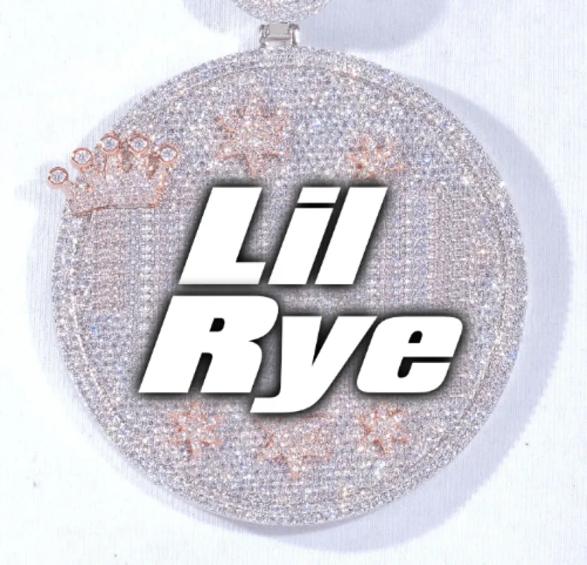 CUSTOM LETTER NECKLACE 3D BIG CROWN DISC sold by The GUU Shop