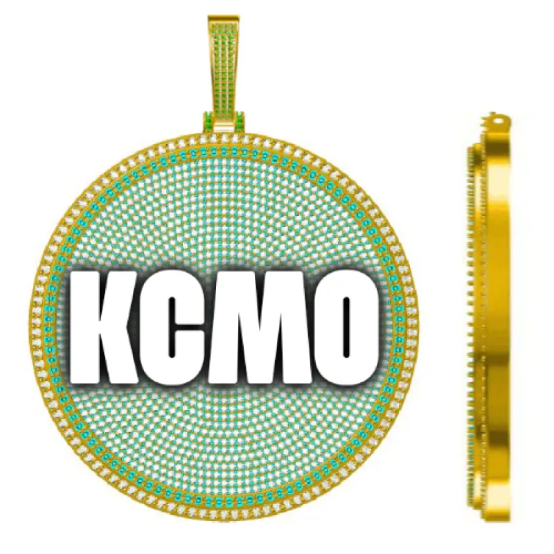 CUSTOM LETTER NECKLACE 3D BIG DISC sold by The GUU Shop