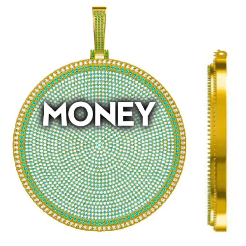 CUSTOM LETTER NECKLACE 3D BIG DISC sold by The GUU Shop