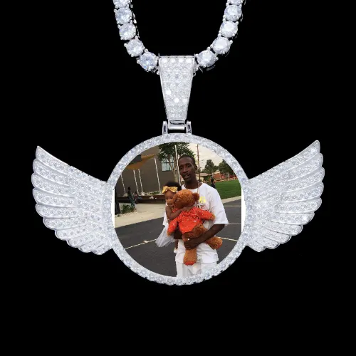 925S & VVS Moissanite 3D Wing Custom Picture Pendant sold by The GUU Shop