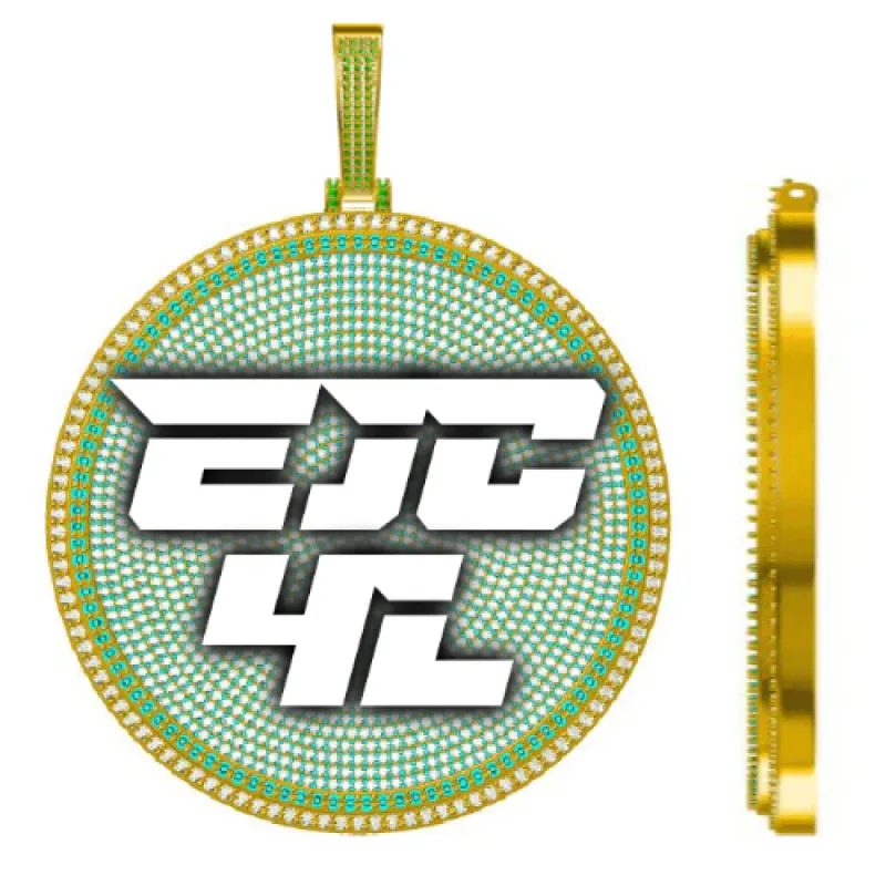 CUSTOM LETTER NECKLACE 3D BIG DISC sold by The GUU Shop