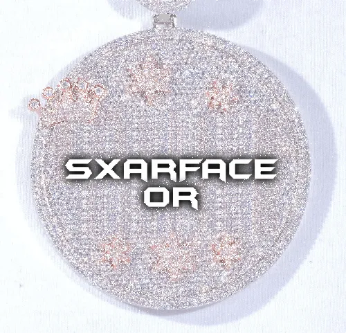 CUSTOM LETTER NECKLACE 3D BIG CROWN DISC sold by The GUU Shop