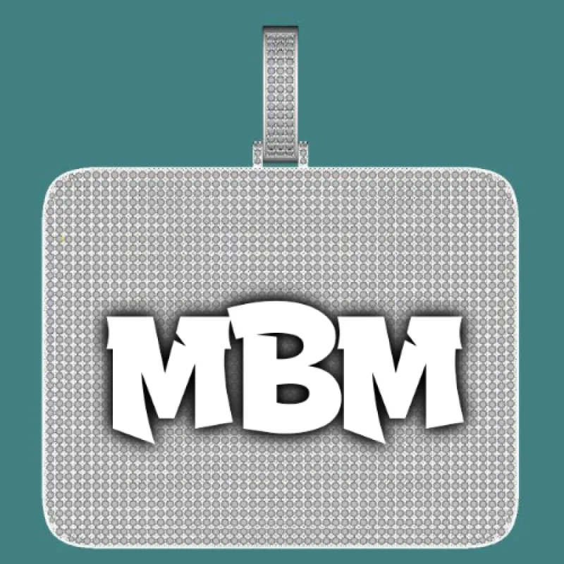 CUSTOM LETTER NECKLACE 3D BIG SQUARE sold by The GUU Shop