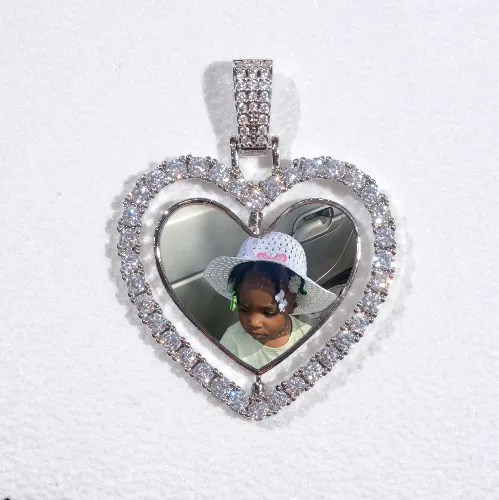 3D Spinning 2-Faced Heart Custom Picture Pendant sold by The GUU Shop