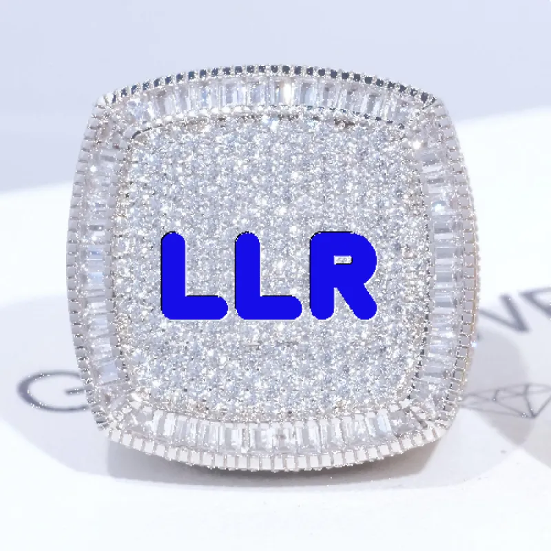 CUSTOM LETTER 3D ICED RING sold by The GUU Shop