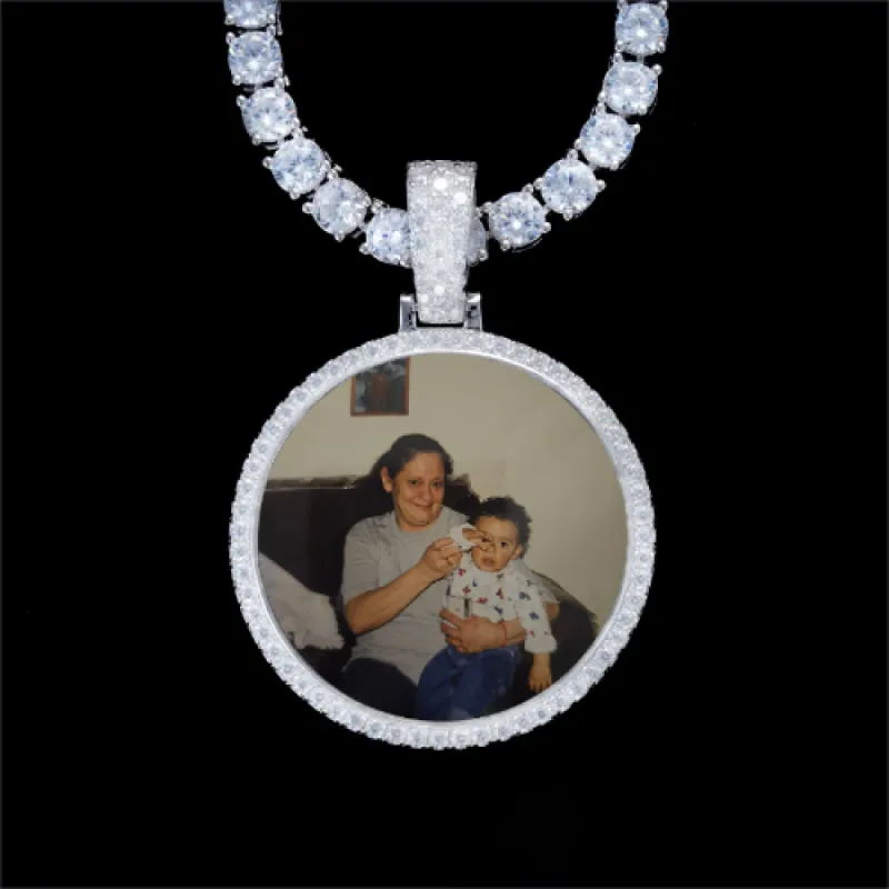 925S & VVS Moissanite 3D Circle Custom Picture Pendant sold by The GUU Shop