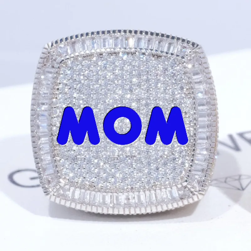 CUSTOM LETTER 3D ICED RING sold by The GUU Shop