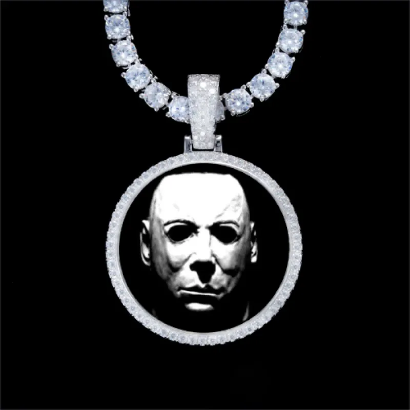 925S & VVS Moissanite 3D Circle Custom Picture Pendant sold by The GUU Shop