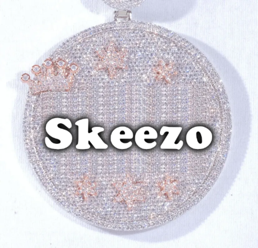 CUSTOM LETTER NECKLACE 3D BIG CROWN DISC sold by The GUU Shop