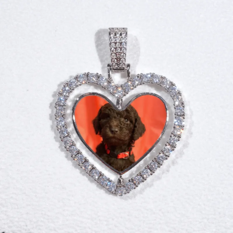 3D Spinning 2-Faced Heart Custom Picture Pendant sold by The GUU Shop