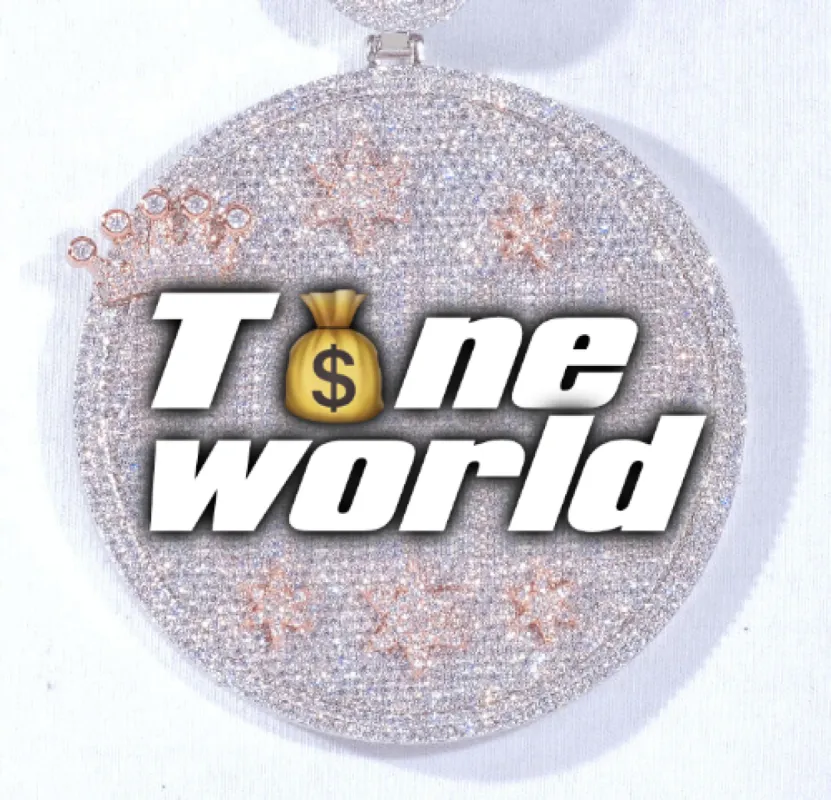 CUSTOM LETTER NECKLACE 3D BIG CROWN DISC sold by The GUU Shop