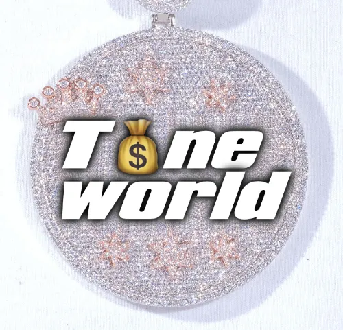 CUSTOM LETTER NECKLACE 3D BIG CROWN DISC sold by The GUU Shop