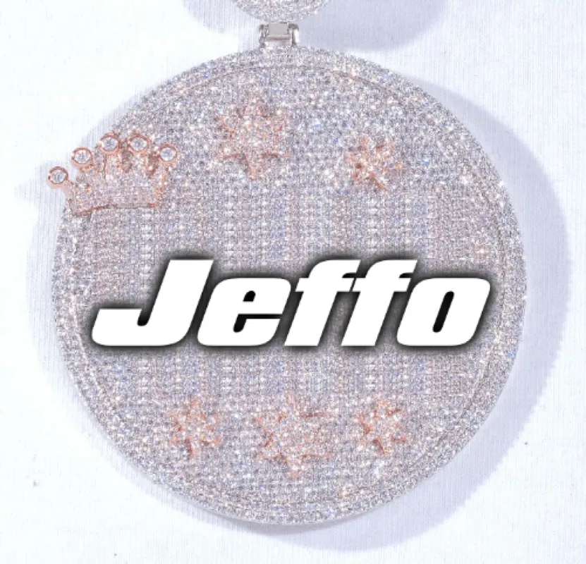 CUSTOM LETTER NECKLACE 3D BIG CROWN DISC sold by The GUU Shop