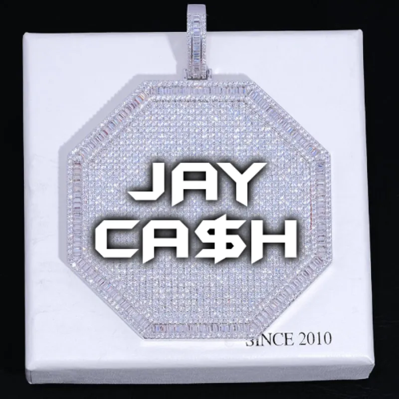 CUSTOM LETTER NECKLACE 3D BIG OCTAGON sold by The GUU Shop