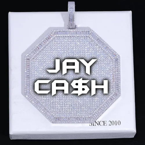 CUSTOM LETTER NECKLACE 3D BIG OCTAGON sold by The GUU Shop