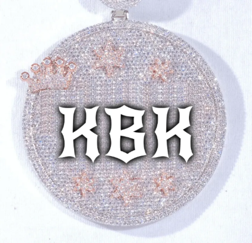 CUSTOM LETTER NECKLACE 3D BIG CROWN DISC sold by The GUU Shop