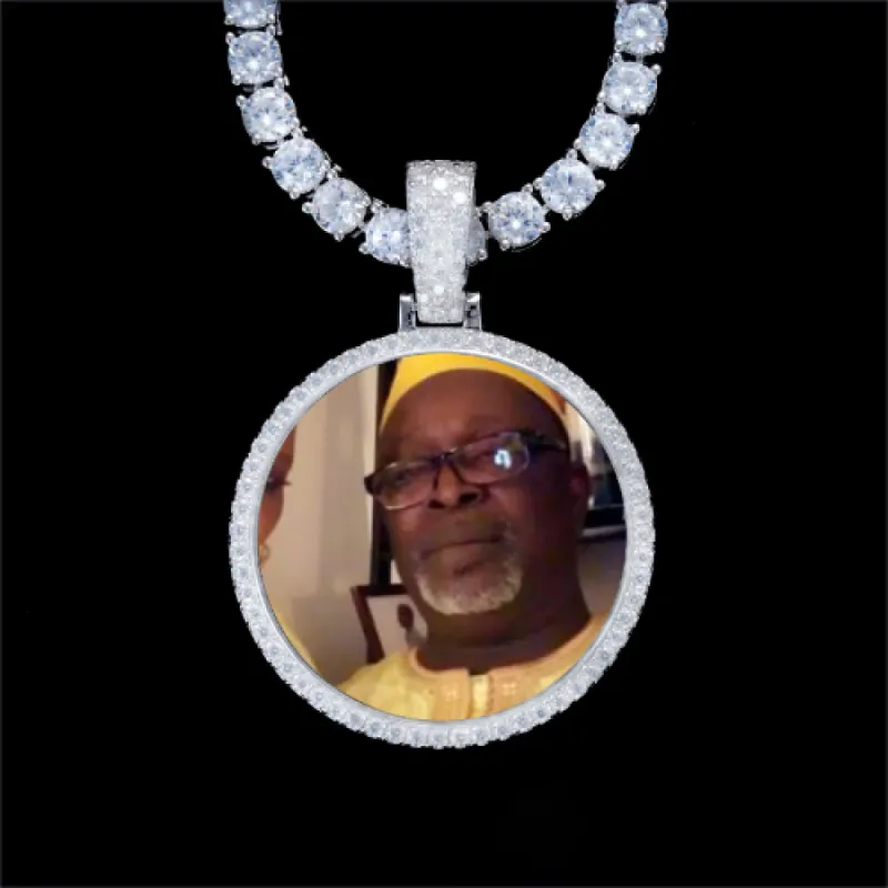 925S & VVS Moissanite 3D Circle Custom Picture Pendant sold by The GUU Shop