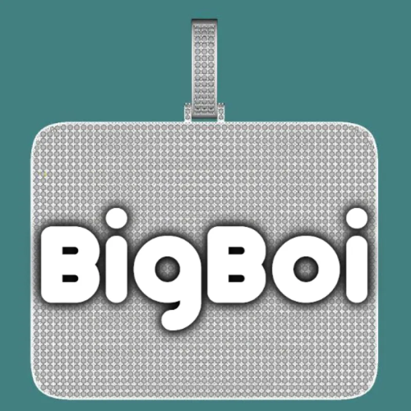 CUSTOM LETTER NECKLACE 3D BIG SQUARE sold by The GUU Shop