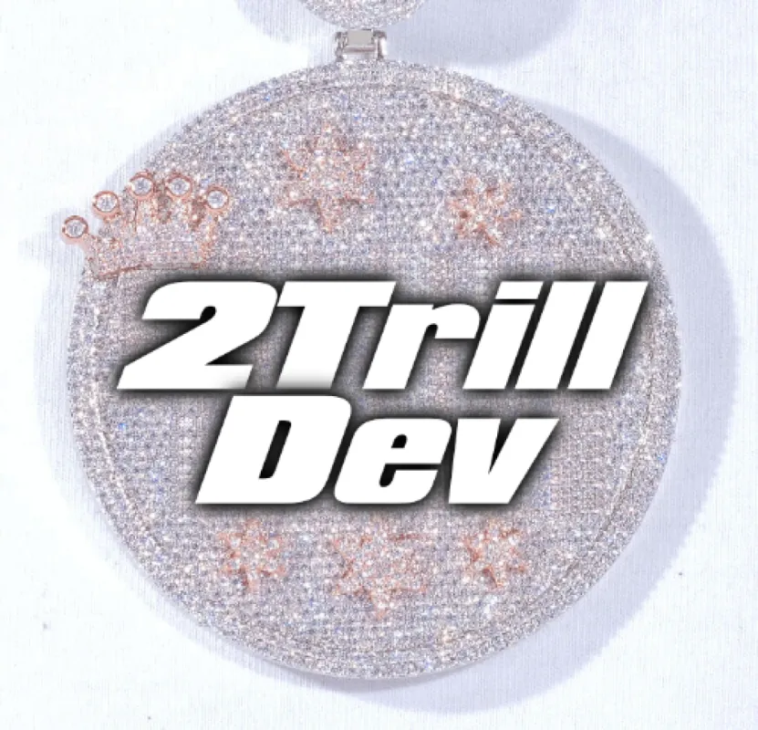 CUSTOM LETTER NECKLACE 3D BIG CROWN DISC sold by The GUU Shop