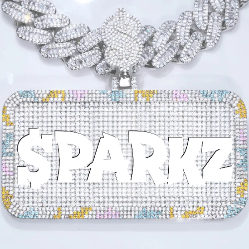 CUSTOM LETTER NECKLACE 3D COLORFUL SQUARE sold by The GUU Shop