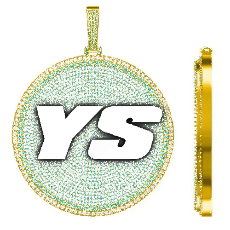 CUSTOM LETTER NECKLACE 3D BIG DISC sold by The GUU Shop