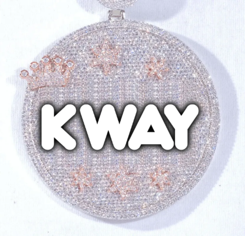 CUSTOM LETTER NECKLACE 3D BIG CROWN DISC sold by The GUU Shop