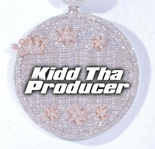 CUSTOM LETTER NECKLACE 3D BIG CROWN DISC sold by The GUU Shop