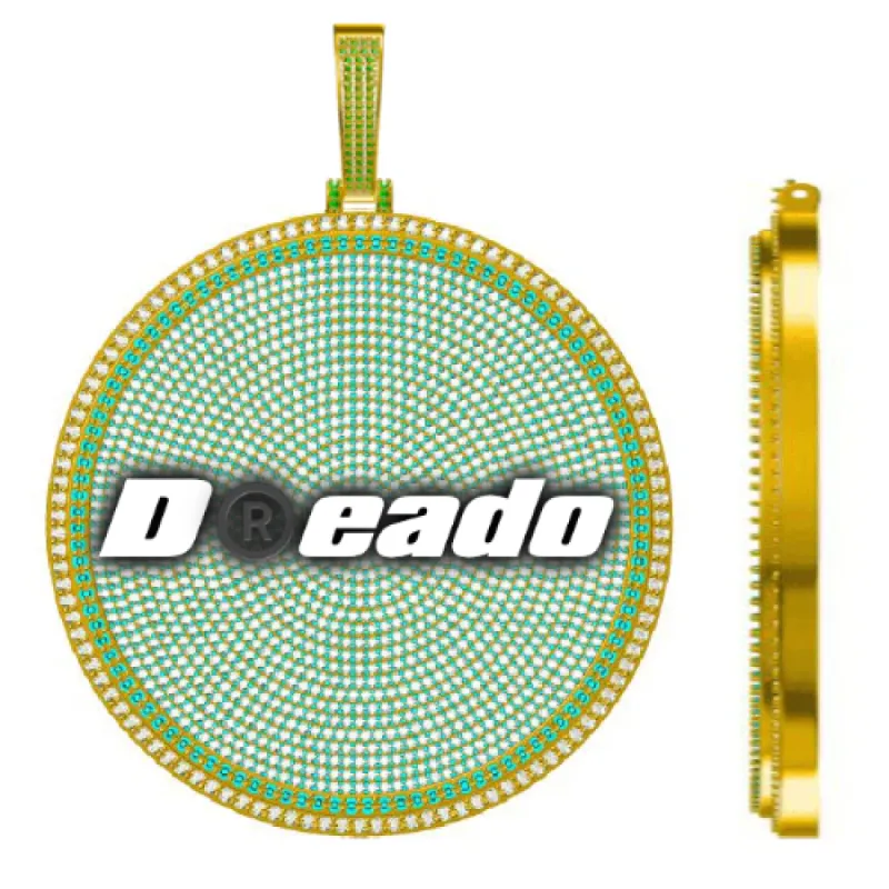 CUSTOM LETTER NECKLACE 3D BIG DISC sold by The GUU Shop