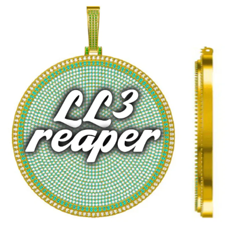 CUSTOM LETTER NECKLACE 3D BIG DISC sold by The GUU Shop