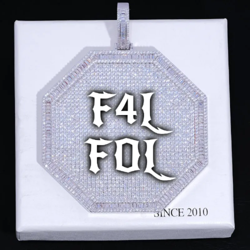 CUSTOM LETTER NECKLACE 3D BIG OCTAGON sold by The GUU Shop