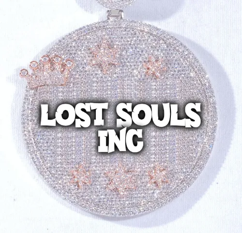 CUSTOM LETTER NECKLACE 3D BIG CROWN DISC sold by The GUU Shop