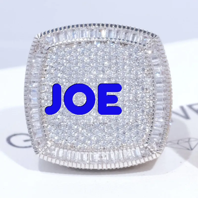 CUSTOM LETTER 3D ICED RING sold by The GUU Shop