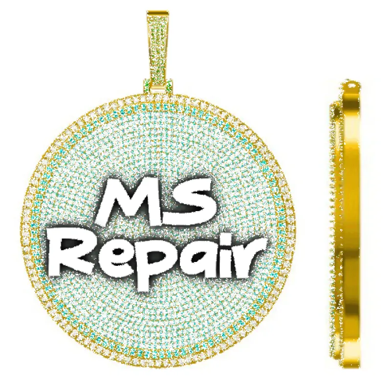 CUSTOM LETTER NECKLACE 3D BIG DISC sold by The GUU Shop