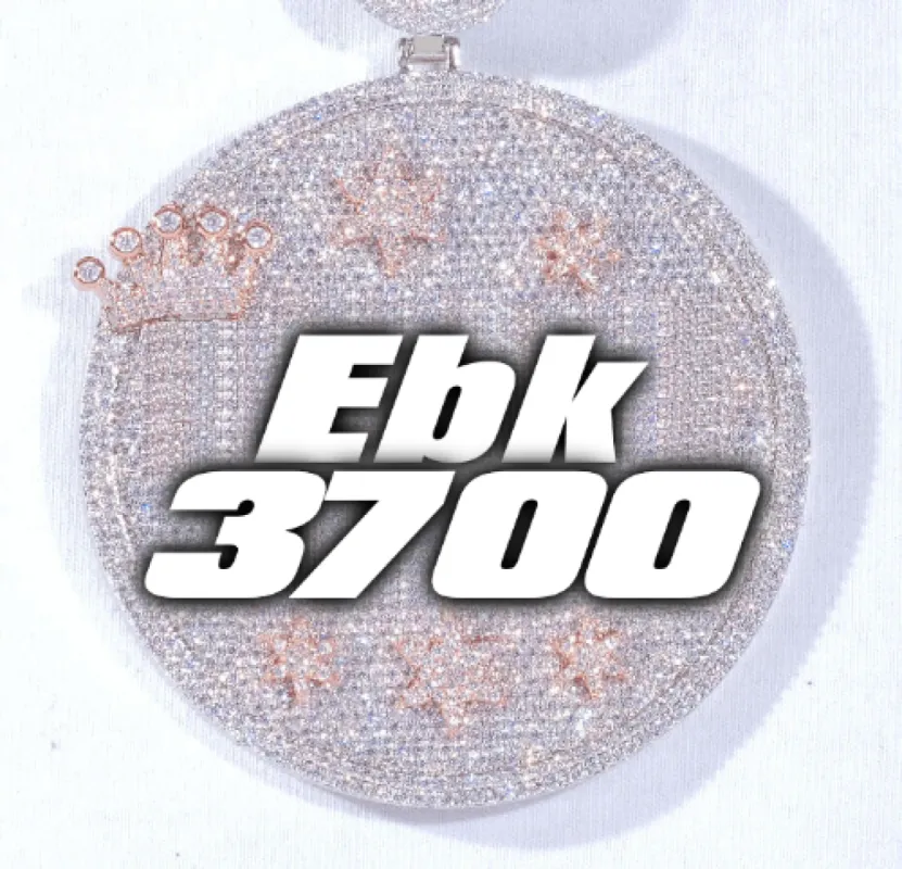 CUSTOM LETTER NECKLACE 3D BIG CROWN DISC sold by The GUU Shop