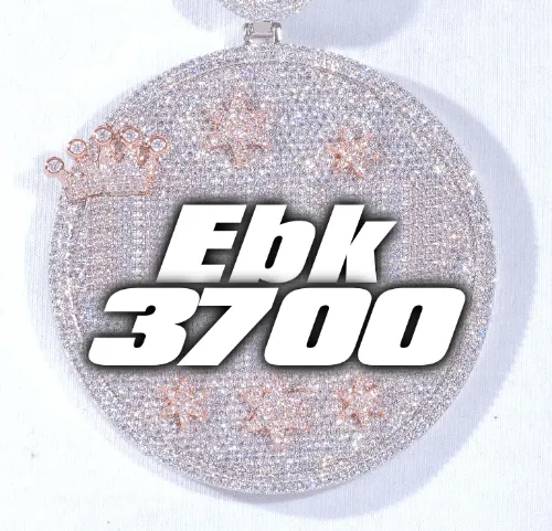 CUSTOM LETTER NECKLACE 3D BIG CROWN DISC sold by The GUU Shop