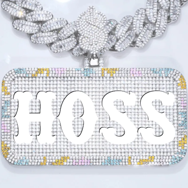 CUSTOM LETTER NECKLACE 3D COLORFUL SQUARE made by The GUU Shop