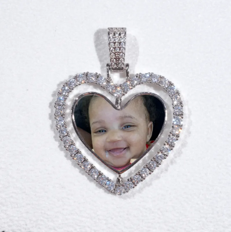 3D Spinning 2-Faced Heart Custom Picture Pendant sold by The GUU Shop