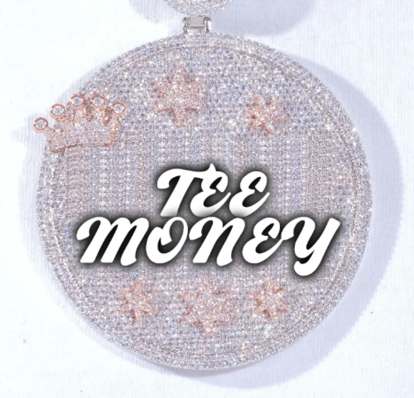 CUSTOM LETTER NECKLACE 3D BIG CROWN DISC sold by The GUU Shop