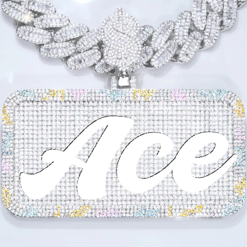 CUSTOM LETTER NECKLACE 3D COLORFUL SQUARE sold by The GUU Shop