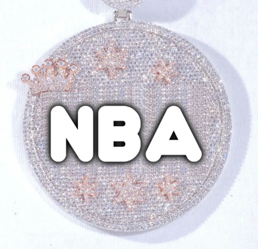 CUSTOM LETTER NECKLACE 3D BIG CROWN DISC sold by The GUU Shop