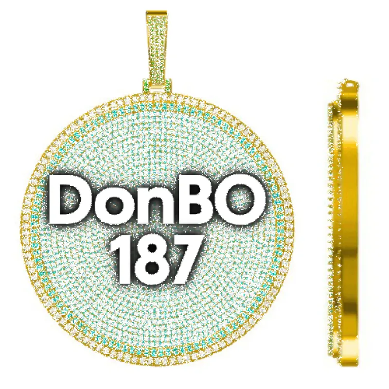 CUSTOM LETTER NECKLACE 3D BIG DISC sold by The GUU Shop