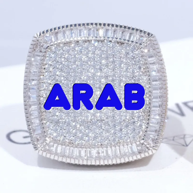 CUSTOM LETTER 3D ICED RING sold by The GUU Shop