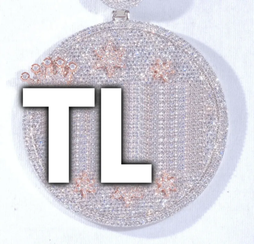 CUSTOM LETTER NECKLACE 3D BIG CROWN DISC sold by The GUU Shop