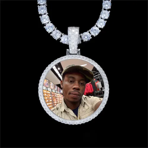925S & VVS Moissanite 3D Circle Custom Picture Pendant sold by The GUU Shop