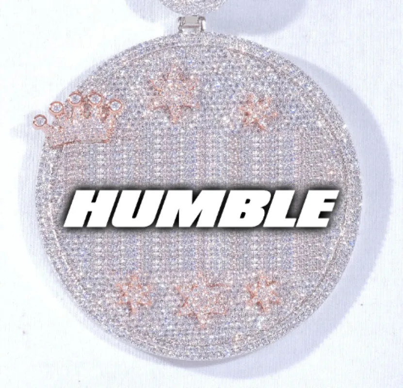 CUSTOM LETTER NECKLACE 3D BIG CROWN DISC sold by The GUU Shop