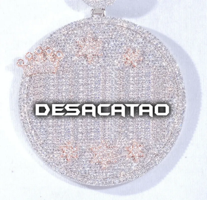 CUSTOM LETTER NECKLACE 3D BIG CROWN DISC sold by The GUU Shop