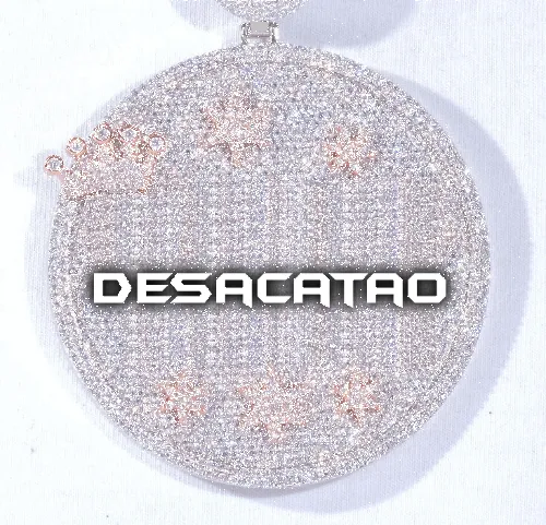 CUSTOM LETTER NECKLACE 3D BIG CROWN DISC sold by The GUU Shop